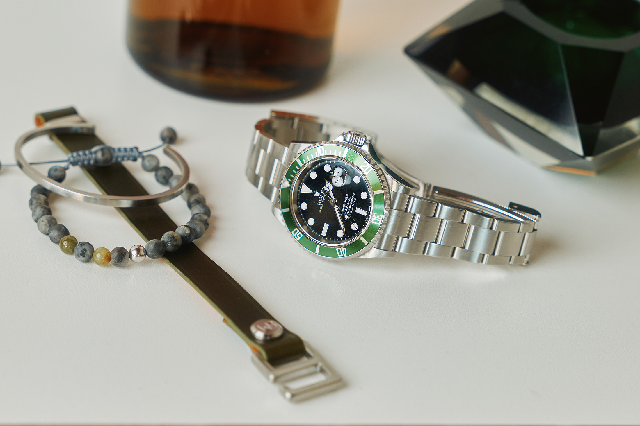 带绿色表圈的劳力士 Submariner